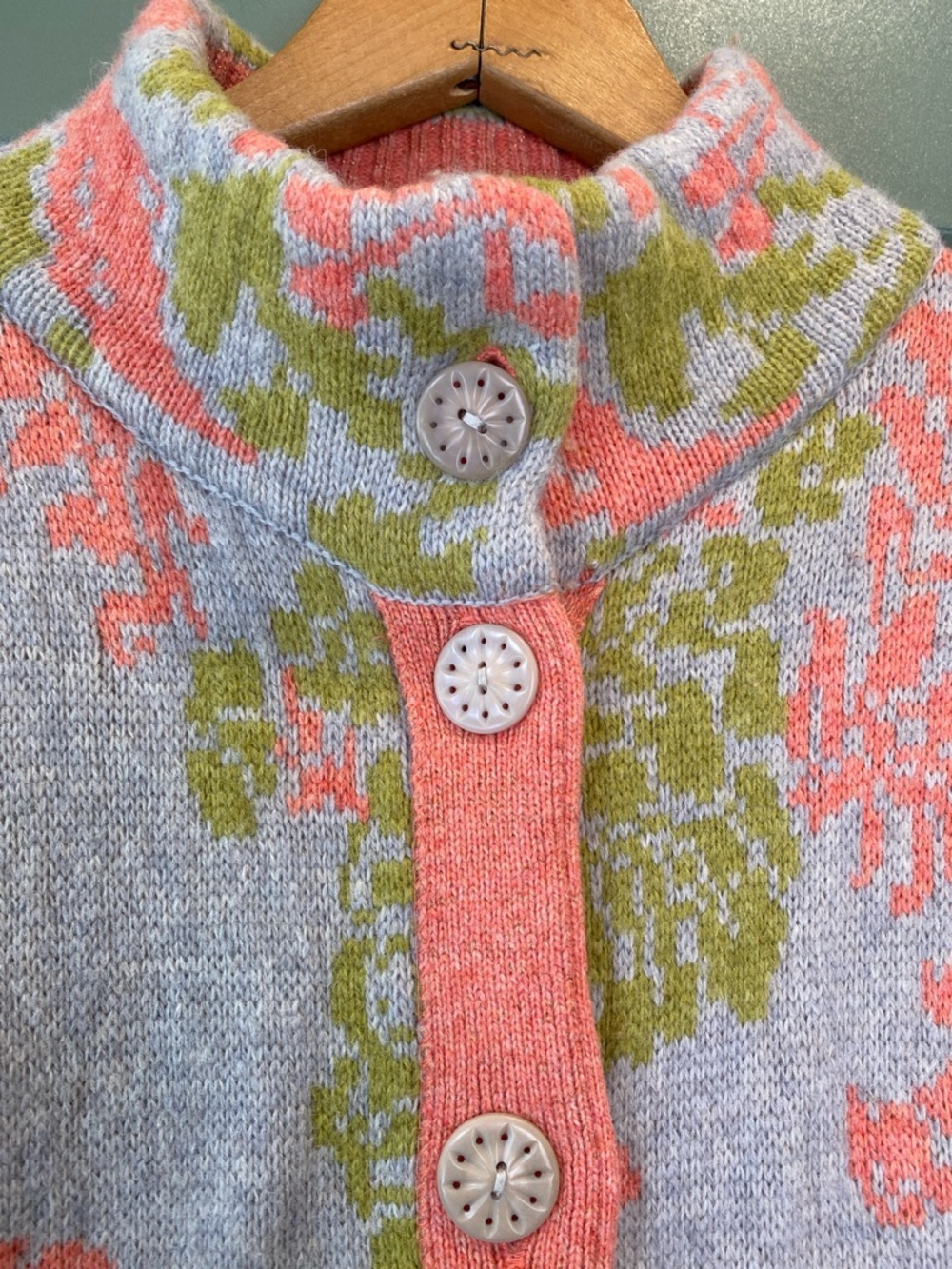 Sundance Multicolor Sweater Coat with Floral Pattern - Picture 3 of 6